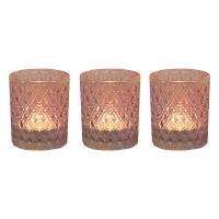 Aroma Pink Lustre 3 Tealight & Votive Holder Set Extra Image 1 Preview